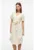 Rochie midi cu model si cordon in talie