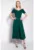 Rochie midi cu partea de jos evazata si model uni