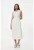 Rochie midi cu prindere in talie si aspect lucios
