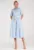 Rochie midi – cu strasuri – albastra – fabricata din material de calitate –