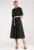 Rochie midi –  cu strasuri – neagra – tip camasa –