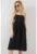 Rochie midi dama – HiCCUP – cu decolteu patrat – viscoza/nylon – negru