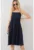 Rochie midi dama – HiCCUP – cu decolteu patrat – viscoza/nylon – bleumarin
