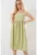 Rochie midi dama – HiCCUP – cu decolteu patrat – viscoza/nylon – verde