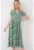 Rochie midi dama  imprimeu floral – maneci scurte – viscoza – multicolor
