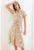 Rochie midi dama  imprimeu floral – viscoza – Bej Natural –