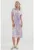 Rochie midi dama  imprimeu floral – viscoza – violet/crem