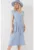 Rochie midi dama – poliester/elastan – HiCCUP – decolteu in V – albastru