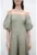 Rochie midi de in cu decolteu pe umeri