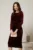 Rochie midi de ocazie din catifea cu lurex bordo