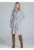 Rochie midi de zi – gri – cu decolteu in V – maneci 7/8 – din bumbac si poliester
