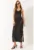 Rochie midi –  decolteu in V – crapatura – negru – tricot –