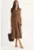 Rochie midi  decolteu in V – funda – maro – viscoza-bumbac