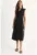 Rochie midi  decolteu in V – funda – negru – viscoza-bumbac