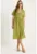 Rochie midi –  decolteu in V – textil – verde lime
