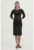 Rochie –  midi – decolteu rotund – tricot – Negru –