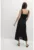 Rochie midi din amestec de in cu garnituri brodate