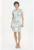 Rochie midi din amestec de in cu imprimeu