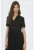 Rochie midi din amestec de in – volane si decolteu in V