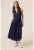 Rochie midi din bumbac fara maneci cu cordon in talie