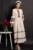 Rochie midi din in Amora cu maneci clopot si broderie