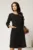 Rochie midi din stofa neagra cu buzunare si nasturi decorativi