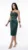 Rochie midi din tafta cu pliuri in zona taliei si broderie in partea superioara