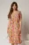 Rochie midi din viscoza cu imprimeu floral roz oranj