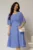 Rochie midi din voal bleu cu maneci scurte lejere