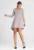 Rochie midi eleganta bej – asimetrica – maneci 3/4 – poliester-viscoza
