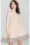 Rochie midi evazata K057 – maneca – bej – poliester