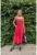 Rochie midi evazata cu curea subtire in talie