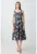 Rochie midi evazata fara maneci cu model floral