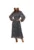 Rochie midi evazata – florala – neagra – poliester –