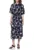 Rochie midi – floral – bleumarin – 100% viscoza –