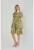 Rochie midi –  florala – verde – textil