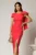 Rochie midi fucsia conica cu funda ampla pe umar
