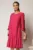 Rochie midi fucsia cu croi drept si pliuri la baza fustei