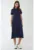 Rochie midi  guler rotund – maneca scurta – bleumarin – jerseu