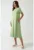 Rochie midi  guler rotund – maneca scurta – verde – jerseu