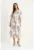 Rochie midi –  imprimeu floral – decolteu in V – multicolor