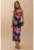 Rochie midi –  imprimeu floral – slim fit – roz – jerseu