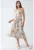 Rochie midi –  imprimeu – multicolor – material textil