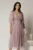 Rochie midi lila de ocazie din matase sintetica creponata