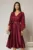 Rochie midi magenta de ocazie din satin si dantela