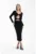 Rochie midi –  maneca lunga – decolteu rotund – neagra – textil