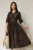 Rochie midi maro intens din tencel si curea maro in talie