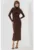 Rochie midi –  mulata – culoare maro – jerseu