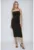 Rochie midi mulata –  guler inalt – negru – jerseu