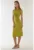 Rochie midi mulata  guler rotund – verde – jerseu